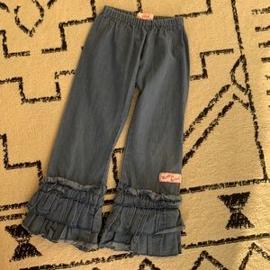 Girls denim jeans/ruffle pants